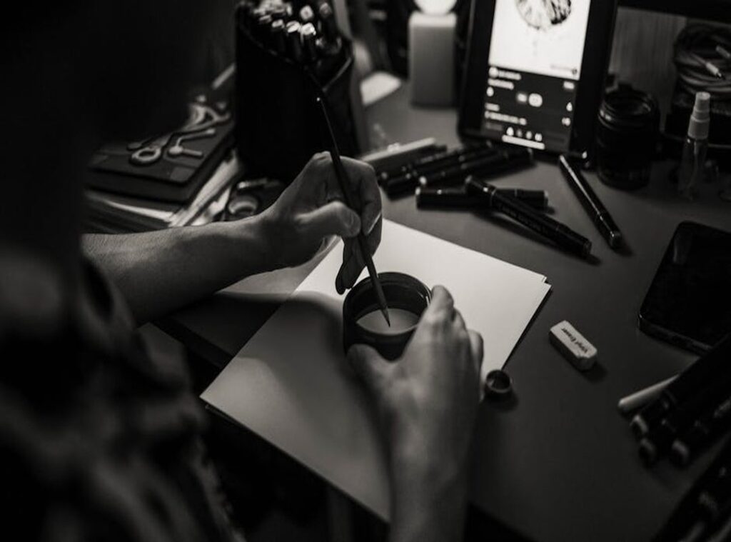 tanjiro dibujo blanco y negro